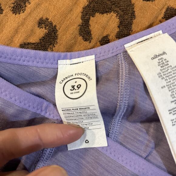 Allbirds XXL Sports Bra Natural Flow Bralette Merino Wool Blend 42-46 Purple - Picture 6 of 6